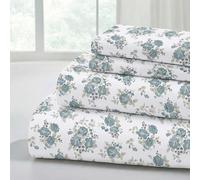 Modern Threads Sábanas Estampadas de Microfibra Suave, sábanas de Microfibra de Lujo, Incluye sábana encimera, sábana Bajera Ajustable con Bolsillos Profundos y Fundas de Almohada Forever Roses Twin