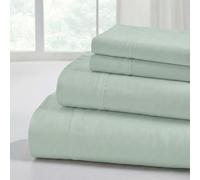 Modern Threads Sábanas Lisas de Microfibra Suave, lujosas sábanas de Microfibra, Incluye sábana encimera, sábana Bajera con Bolsillos Profundos y Fundas de Almohada, Color Espuma de mar tamaño Queen