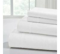Modern Threads Sábanas sólidas de Microfibra Suave, sábanas de Microfibra de Lujo, Incluye sábana encimera, sábana Bajera con Bolsillos Profundos y Fundas de Almohada Color Blanco matrimonial