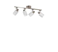 Moderna chandelier con cuerpo de metal y tapa de cristal, 75 cm de largo, 12 cm de diámetro, 20 cm de altura, casquillo E27, máx. 40 W, elegante diseño blanco para hoteles y hogares