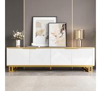 Moderna consola de TV blanca de 160 cm con textura en relieve 3D, elegante centro de entretenimiento para sala de estar/entrada, solución de almacenamiento para televisores y decoración.