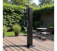 Moderna fuente de jardín al aire libre con grifo de doble salida de agua, función de agua de columna Slish, decoración de patio libre para patio y jardín, y diseño Ele