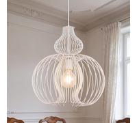 Moderna lámpara colgante blanca, 1 bombilla E27 hasta 60 W, 230 V, de acero para salón, rústica, de comedor, de cocina, dormitorio