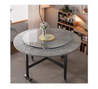 Moderna mesa de comedor redonda gris de 120 cm, extensible y plegable, ahorra espacio con ruedas, para el hogar y el restaurante, muebles de cocina elegantes, diseño versátil