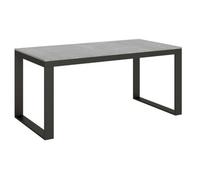 Moderna Mesa Extensible De 6 A 20 Plazas De 180 A 440 Cm De Ancho Estructura De Metal Gris Hormigón Y Antracita Tiroz-soporte 2 Pies