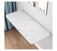 Moderna mesa plegable de pared, banco de trabajo que ahorra espacio con acabado de grano de piedra blanca para oficina en casa, taller o sala de manualidades, diseño versátil y elegante