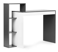 ModernHome CHDK07 Escritorio para ordenador con cuatro estantes, 110 x 40 cm, gris-blanco