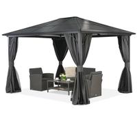 Moderno cenador de jardín Santiago 3x3,6m con mosquitera Garden Point antracita
