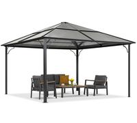 Moderno cenador de jardín Santiago 4x4m Garden Point antracyt