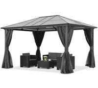 Moderno cenador de jardín Santiago Premium 3x6m Garden Point antracita
