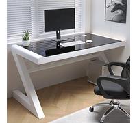 Moderno escritorio templado para oficina en casa y videojuegosZ-Sd de metal e39 pulgadas estudiante escritura y estudio Wortat en blanco y negro