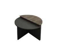 Moderno Juego de Mesa de café (2 Piezas), Nogal y Antracita, 70 cm, 100% melamina, Tablero de partículas Recubierto de melamina, 18 mm de Grosor, Elegante y Funcional para Espacios de Vida