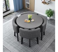Moderno juego de mesa de comedor con 4 sillas, mesa de cocina cuadrada y redonda para 4 elegantes mesas de conferencias y sillas, perfecto para el hogar y salas de reuniones, 20-90 cm