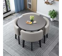 Moderno juego de mesa de comedor redonda cuadrada con 4 sillas de piel sintética, ahorra espacio, piel de comedor para el hogar y la oficina, 80 cm, diseño de cactus, versátil