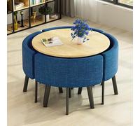 Moderno juego de mesa de comedor redonda para 4 mesas de cocina y sillas de madera que ahorran espacio, para comedores pequeños, oficina en casa, conferencias, uso de piel elegante y funcional
