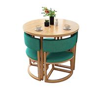 Moderno juego de mesa de comedor redonda para mesa de café de 4 a 80 cm con cómodas sillas de respaldo, ideal para salas de conferencias pequeñas, recepción de oficina y sala de cocina moderna