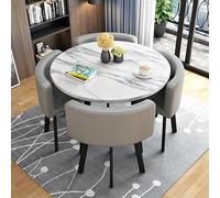 Moderno juego de mesa de comedor y silla redonda de 5 piezas para cocina, sala de estar, oficina, recepción, conferencia