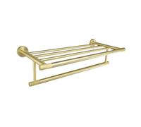 Moderno juego de toallero de acero inoxidable cepillado y soporte para papel higiénico, accesorios de baño elegantes con gancho para toallas y estante para cepillos para ahorrar espacio en la