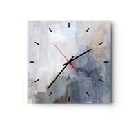Moderno Reloj de Pared 30x30cm Cuadrado Decorativo Abstracto Pastel - 4904 | Luz Informal Moderno Reloj de Vidrio Analógico Silencioso Decoración de Pared Sin Tic Tac Cocina Salón Dormitorio ARTTOR