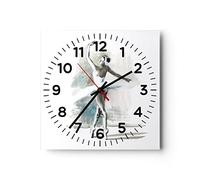 Moderno Reloj de Vidrio 40x40cm Cuadrado Decorativo Personas Moda - 4953 | Bailarina Bailar Mujer Reloj de Pared Analógico Silencioso Decoración de Pared Sin Tic Tac Cocina Salón Dormitorio ARTTOR