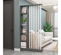 Moderno separador de ambientes de madera con estantes de suelo a techo para sala de estar, versátil divisor de entrada para sala de estar, divisor de pasillo que ahorra espacio.
