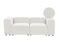 Moderno Sofá Modular 2 Plazas Conjunto De Sala De Estar Tapicería De Pana Blanco Falsterbo
