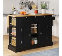 MODFU: Cómoda, aparador, mueble auxiliar, aparador buffet, mesa de cocina móvil, con superficie plegable, con 3 cajones y 2 puertas, color y natural