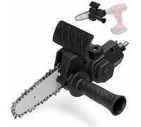 Modificación de Motosierra de Taladro Eléctrico, Accesorio de Taladro de Sierra de Cadena Eléctrica de una Sola Mano para Carpintería de 4 Pulgadas con Llave y Cadena para (ORANGE)