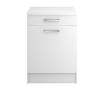 Módulo bajo uno de 60cm 1 puerta y 1 cajón blanco mate