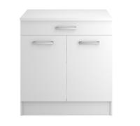 Módulo bajo uno de 80cm 2 puertas y 1 cajón blanco mate