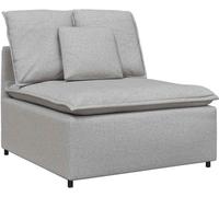 Módulo central de sofá modular con cojines, color gris nube, 100 cm