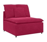 vidaXL Módulo central de sofá modular con cojines, color rojo vino, 100 cm