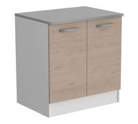 Módulo cocina inferior eko 2 puertas roble jackson y blanco 80x60cm