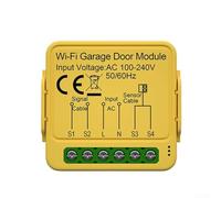 Módulo de apertura de puerta de garaje inteligente Wifi para Tuya y para Alexa Control de voz con notificación de tiempo real y función de programación de temporizador, color amarillo (wifi)