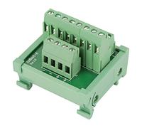 Módulo de distribución de energía de montaje en panel y riel DIN de 2 en 8 salidas Conector de bloque de terminales de placa de ruptura con pies de montaje en riel DIN simples 2.2 X 1.93 X 1.81 pulgad