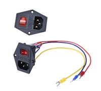 Módulo de entrada 10A250V, interruptor basculante, interruptor de alimentación, toma de corriente CA con interruptor basculante Triple rojo, enchufe de módulo fundido for pieza 3d(1PCS without Cable)