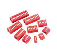 Módulo de interruptor tipo deslizante, 5 uds., 1, 2, 3, 4, 5, 6, 8, 10 bits, 2,54mm, posición, DIP, interruptor de palanca de paso rojo, interruptor a presión rojo(6 PIN)