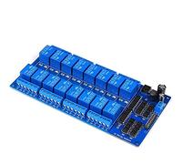 Módulo de protección relé 16 canales DC 5V 12V 24V con optoacoplador LM2576 interfaz microcontroladores potencia for Kit bricolaje(12v 16Channel)