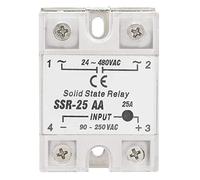 Módulo de Relé de Estado Sólido Rele de estado solido monofasico aislante SSR-25 AA 25A AC-AC Entrada 90-250V AC Salida 24-480V