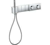 Módulo de termostato AXOR Edge de tamaño manual Seleccione 540/100 oculto para 3 consumidores, con corte de diamante, 46711000, Color: cromado