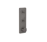 Módulo de termostato hansgrohe AXOR Citterio C 380/120 empotrado con placa para 2 consumidores, Corte cúbico, 49701340, Color: Cromo negro cepillado