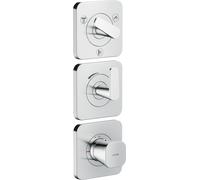Módulo de termostato hansgrohe AXOR Citterio C 380/120 oculto con rosetas para 3 consumidores, 49710000, Color: cromado