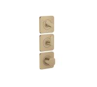 Módulo de termostato hansgrohe AXOR Citterio C 380/120 oculto con rosetas para 3 consumidores, 49710140, Color: Bronce cepillado