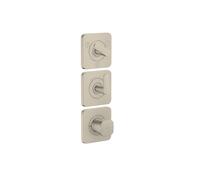 Módulo de termostato hansgrohe AXOR Citterio C 380/120 oculto con rosetas para 3 consumidores, 49710820, Color: Níquel Cepillado