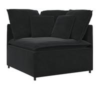 Módulo Esquinero De Sofá Modular Con Cojines, Color Negro, 100 Cm Vidaxl