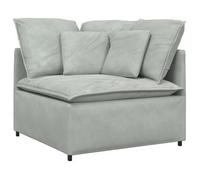 vidaXL Módulo esquinero de sofá modular con cojines, gris claro, 100 cm