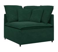 Módulo Esquinero De Sofá Modular Con Cojines, Verde Oscuro, 100 Cm Vidaxl