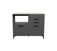 Módulo inferior cocina smoke 118 cm con cajones color gris y roble estilo moderno