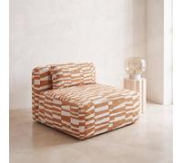 Módulo para sofá modular de tejido de poliéster jacquard crudo y ocre