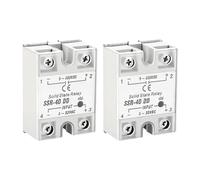 Módulo Relé Estado Sólido SSR 40A DC, 2 Unidades 3-32V CC a 5-220V CC, Interruptor Control Voltaje con Alta Durabilidad para Automatización Industrial y Domótica